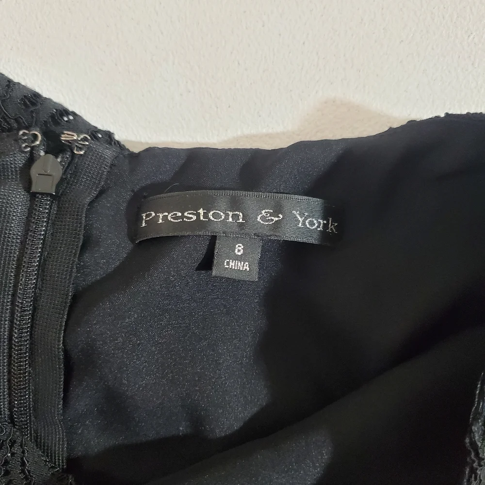 Preston & York Felica Sheath Black Lace Dress Size 8‎